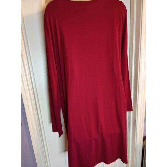 Eileen Fisher Top Red Sz M Side Slots Laganlook Wardrobe Staple - Picture 5 of 8